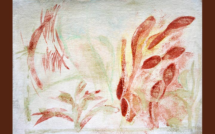 little garden I, ink, acryl, pastel, gouache, 29,7 x 21 cm